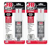 J-B Weld Original Steel Reinforced Epoxy Syringe, High Strength, 2 Pack, Dark Grey, 50165-2