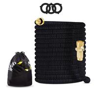 J&B XpandaHose 75ft Expandable Garden Hose - Heavy Duty Superior Strength 3750D - 4 -Layer Latex Core - Extra Strong Brass Connectors and Storage Bag (Black 75)