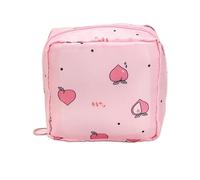 J.B.Y JUST BE YOURSELF 2 Pack Waterproof Period Pouch for Purse - Mini Sanitary Pad & Tampon Holder First Period Kit Leakproof Travel Bag, Pink peach heart, 5.1*5.1 Inch, Without Wings