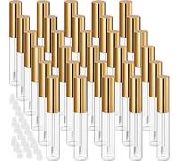 J.B.Y Just Be Yourself 30Packs Lip Gloss Tube Containers Empty Refillable Lip Balm Bottle with Tube Stopper Clear Plastic Lip Gloss Makeup Tool for Women (Gold)