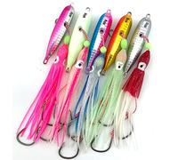 J-BARZILLAI Jigs,Slow Fall Pitch Fishing Lures,Sinking Metal Spoons,Saltwater Artificial Bait,Boat Jigging Bait,Jigging Lures for Bass Trout Musky Tuna,5 Colors 160G/180G/200G (Pink&Blue, 120g)