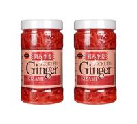 J-Basket Pickled Ginger Kizami (Pink) 340g (Pack of 2)