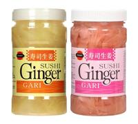 J-Basket Sushi Ginger Gari - Pink & White Gari in Jars 340g (Pack of 2)