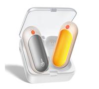 J-BRAUV Electric Hand Warmers Rechargeable 2 Pack, 2000mAh Reusable Hand Warmers with Charging Case 10000mAh, 3 Levels Heat Double Sided USB C Hand Warmer Up to 24H Heating, Golf Gifts for Men Women