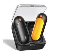 J-BRAUV Electric Hand Warmers Rechargeable 2 Pack, 2000mAh Reusable Hand Warmers with Charging Case 10000mAh, 3 Levels Heat Double Sided USB C Hand Warmer Up to 24H Heating, Golf Gifts for Men Women