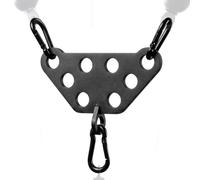 J Bryant 8-Hole Adjustable Cable Pulley Adapter Plate - 5.5mm Carbon Steel Double to Single Converter with 3 Carabiners for Custom Pull Angles on Chest Flys, Rows & Lat Pulldowns