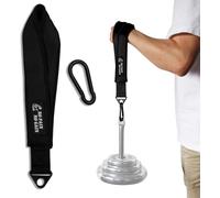 J Bryant Arm Wrestling Strap Belt Hand Grip Forearm Exercise Equipment Power Trainer for Cable Machine and Free Weight Workout（Black-Strap Only）