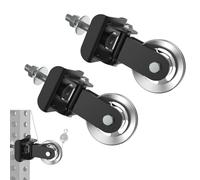 J Bryant Dual Aluminum Pulley Attachment for 3x3 Power Racks, 2 Pack 180° Pivot Cable Pulleys with 1" to 5/8" Adapter Spacers, Rack Mounted Cable System Upgrade for Home Gym Strength Training