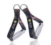 J Bryant Fitness Metal Gym Handles for Cable Machine Attachment Heavy Duty Aluminum Alloy Handle Grips Durable Workout Handles for Resistance Bands Pulley LAT Pulldown System (Camouflage)