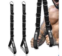J Bryant Fitness Metallic Multi D-Ring Gym Handles Ultra-Durable Aluminum Alloy Grip Handles for Heavy-Duty Workout-Ideal for Pulley LAT Pull Down Systems, Black
