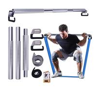 J Bryant Fitness Resistance Band Exercise Bar Full Body Workout Home Gym Equipment Large Hook 37.8in Metal Bar