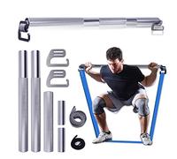 J Bryant Fitness Resistance Band Exercise Bar Full Body Workout Home Gym Equipment Large Hook 37.8in Metal Bar