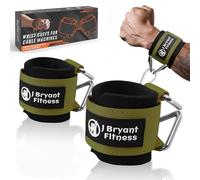 J Bryant Neoprene Padded Wrist Cuffs Gym Adjustable Straps System with Triangular Metal Rings for Cable Machines, Resistance Bands & Strength Training