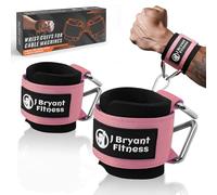 J Bryant Neoprene Padded Wrist Cuffs Gym Adjustable Straps System with Triangular Metal Rings for Cable Machines, Resistance Bands & Strength Training