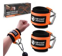 J Bryant Neoprene Padded Wrist Straps with Adjustable Triangular Hook&Loop and Secure Cuff Design for Cable Machines Workouts Strength Training (L)