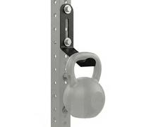J Bryant Universal Kettlebell Holder for Power Rack, 5mm Heavy-Duty Steel Storage Attachment with Protective Silicone Pad, Fits 50mm, 60mm, 75mm Uprights, 36kg Capacity, M14 Bolts Included