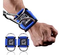 J Bryant Wrist Cuffs for Cable Machine Lateral Raise - Heavy Duty Double D-Ring Straps with Padded Neoprene - Comfortable Adjustable Wrist Support for Gym Pulley System - 2 Sizes for Men & Women