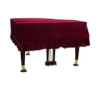 J&C Grand Piano Cover 220G Thicker Pleuche Cloth Golden Velvet 5ft 5.5ft 5’8ft 6ft 6.8ft 7.5ft 8 ft Dust-proof Anti-static Universal Covers Violet Purple (M: 190-200cm /6.2 -6.5ft)