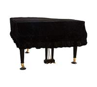 J&C Grand Piano Cover 220G Thicker Pleuche Cloth Golden Velvet 5ft 5.5ft 5’8ft 6ft 6.8ft 7.5ft 8 ft Dust-proof Anti-static Universal Covers Black (230-240cm)