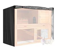J&C Heavy Duty Double 420D Decker Rabbit Hutch Cover Windproof Rectangular Outdoor Bunny Cage Cover for Guinea Pig Cage Waterproof (48x20x41 in)