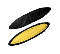 J&C Kayak Covers for Outdoor Storage Waterproof Canoe Cover Dust Proof Fits 8ft 10ft 12ft 13ft 14ft 15 16 17 18ft 19 ft 210D Polyester Anti Sunlight Fishing Boat Protector Black (13.4-14.8ft)