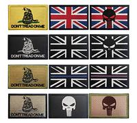 J.CARP 12Pcs British Union Jack Patch Tactical Morale United Kingdom Flag Patches Tactical Patches Hook and Loop Applique for Military Uniform Tactical Bag Jacket Jeans Hat