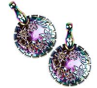 J.CARP 2Pcs Yarn Cutter Pendants, Dazzle Color Metal Thread Cutter Pendant for DIY Sewing Tools