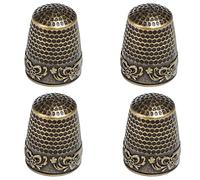 J.CARP 4Pcs Sewing Thimble, Copper Color Sewing Thimble Finger Protector, Finger Shield Fingertip Thimble Sewing Quilting Craft, Accessories DIY Sewing Tools