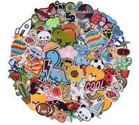 J.CARP 60Pcs Random Assorted Iron on Patches, Cute Sewing Applique for Jackets, Hats, Backpacks, Jeans, DIY Accessories, Style 1