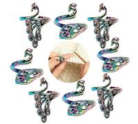 J.CARP 8 Pcs Adjustable Knitting Crochet Loop Ring, Braided Knitting Ring Yarn Guide Finger Holder for Mother Grandma Thanksgiving Presents Peacock Mixed color 2