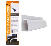 J Channel Desk Cable Organizer by SimpleCord - 5 White Raceway Channels - Cord Cover Management Kit for Desks, Offices, and Kitchens
