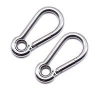 J Clarke Marine Pack of 2 - Carabiner snap hook with eyelet 316 A4 stainless steel 50mm, 60mm, 70mm, 80mm, 100, 120mm, 140mm (11mm x 120mm)