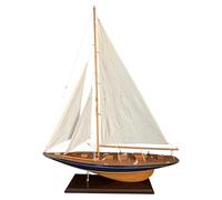 J Class Wooden Sailing Yacht Model 76cm | America’s Cup Racing Sailboat 97cm High | Nautical Display Ornament | Partly Assembled Model Boat Kit