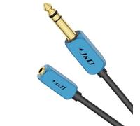J&D 1/4 inch to 3.5 mm Headphone Adapter, 3.5 mm 1/8 inch TRS Female to 6.35 mm TRS Male Stereo Audio Extension Cable with Heavy Duty Aluminum Alloy Shell, 2.7 Meter