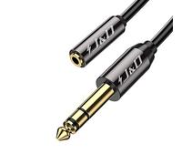 J&D 1/4 inch to 3.5mm Headphone Adapter, Gold Plated Copper Shell 3.5mm 1/8 inch Female TRS to 6.35mm 1/4 inch Male TRS Stereo Audio Cable for Guitar Amp, Amplifiers,headphones extension cable 6 Feet