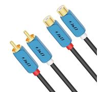 J&D 2 RCA Extension Cable, Gold Plated 2 RCA Male to Female Stereo Audio Extension Cable with Heavy Duty Aluminum Alloy Shell, 1 Meter