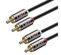 J&D 2RCA Stereo Audio Cable, Gold-Plated Copper Shell 2 RCA Male to Male Subwoofer Cable for Amplifier, Active Speaker, Home Theater, HDTV, Car Stereo, Hi-Fi System, 3.6 Meter/12 Feet