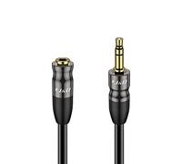 J&D 3.5mm 1/8 inch AUX Audio Extension Cable, Copper Shell Stereo Jack Male to Female Stereo Adapter Cable, 1.8 Meter/6 Feet