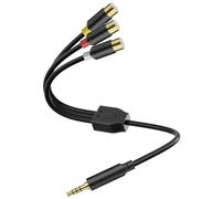 J&D 3 RCA to 3.5 mm AV Input Adapter, 20 cm Cable Length, Compatible with VHS/VCD/DVD Players, Ideal for Connecting to TCL TVs, for Clear Stereo Audio and Video Transmission