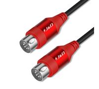 J&D 5-Pin DIN MIDI Cable, Male to Male Cables Compatible with Keyboard, Synthesizer, Guitar Multi Effects, Audio Interface/Mixer/Amplifier, External Sound Card (Red, 0.9 m)