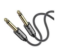 J&D 6.35mm Guitar Instrument Cable, Gold Plated Copper Shell Heavy Duty 6.35mm 1/4 inch TS Mono Audio Cable with Zinc Alloy Housing and Nylon Braid for Guitar, Multi Effects, Amplifiers, 3 Feet