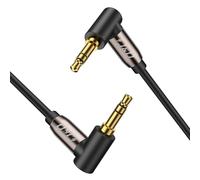 J&D Aux Cable 4.8 Meter Gold-Plated 90 Degree Right Angle 3.5mm to 3.5mm Stereo Audio Headphone Mini Jack Auxiliary Cord Compatible for iPhone, iPad, iPod, TV, Car, PC, Tablet, Laptop, MP3, Speakers