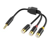 J&D AV Component Adapter, 3 RCA to 3.5 mm AV Input Adapter Compatible with Sony TV, Compatible with Sony TV, DVD Players, Gaming Consoles, 20 cm