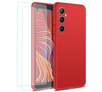 J&D Case Compatible for OPPO Realme C65 Case, Premium Soft Liquid Rubber TPU Slim Phone Case, Shockproof, Anti-Scratch with Soft Touch, Full Body Protective Cover, Red
