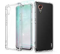 J&D Case Compatible for Samsung Galaxy Xcover 7, Crystal Clear Shock-Absorbing Corners Case with Screen Protectors, Anti-Yellow Ultra Slim TPU, Transparent