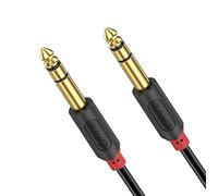 J&D Gold Plated Audiowave Series 6.35mm 1/4 inch Male TRS to 6.35mm 1/4 inch Male TRS Balanced Interconnect PVC Shelled Stereo Audio Cable, 2.7 Meter