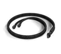 J&D PCIe Dual 6 Pin Male to PCIe 8 Pin Male GPU Power Adapter Cable, Braided Sleeved, 60 cm, 1 Pack
