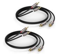 J&D RCA Stereo Audio Cable, 0,9 Meter(2-Pack), Gold-Plated Copper Shell 2RCA Male to Male Cable for TV, Home Theater, Hi-Fi System, Speakers, Amplifier