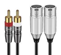 J&D RCA to XLR Cable, 1.8 Meters, Gold Plated Heavy Duty Unbalanced 2RCA to Dual XLR Male HiFi Stereo Audio Interconnect Cable Wire Cord for Speakers, Amplifier, HiFi Stereo Audio Systems