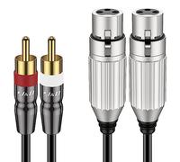 J&D RCA to XLR Cable, Unbalanced Dual XLR Female to 2RCA HiFi Stereo Audio Connection Microphone Cable, Gold Plated Heavy Duty Leads Cord for Speaker Mixer Amplifier HiFi Stereo Audio System, 1.8 m